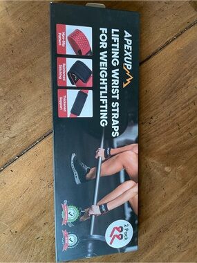 Apex Lifting Wrist Straps - Black with Red Accents